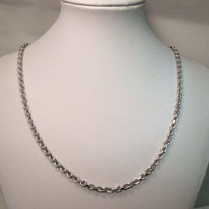 20 Inches Mens Ladies GP 925 Sterling Silver Cable Box  Italy Chain Necklace